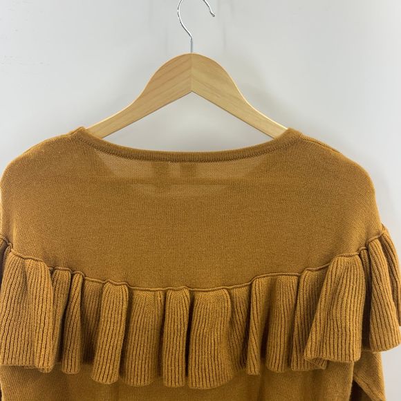 Love On A Hanger Light Brown Ruffle Sweater Size M - Picture 6 of 9